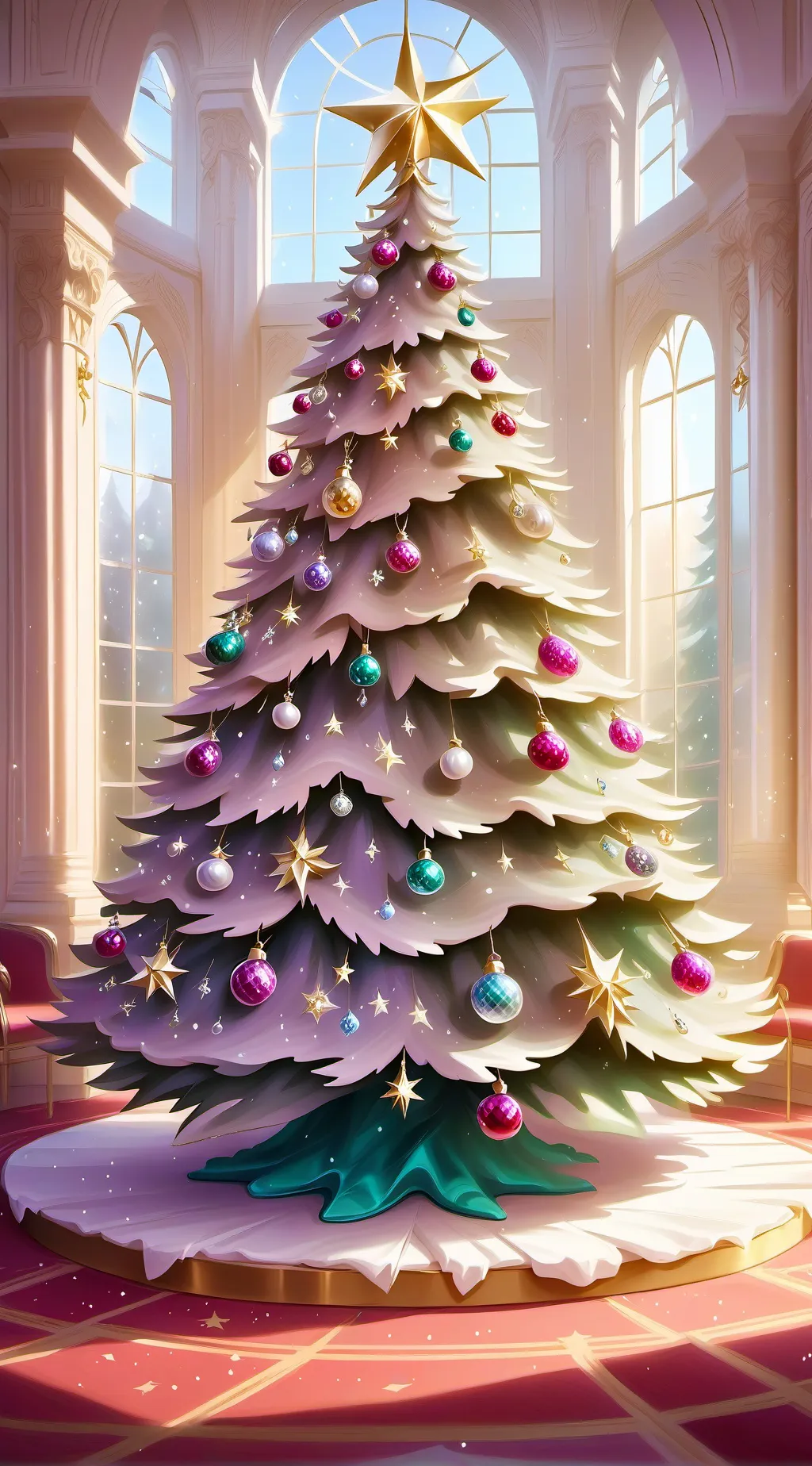 ai character: HH CHRISTMAS 🎄🎁🦌❄️ background