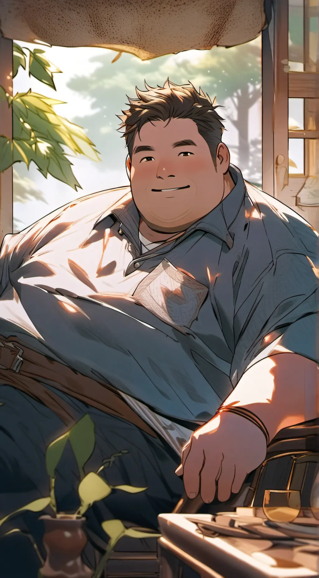 ai character: inflating dude background