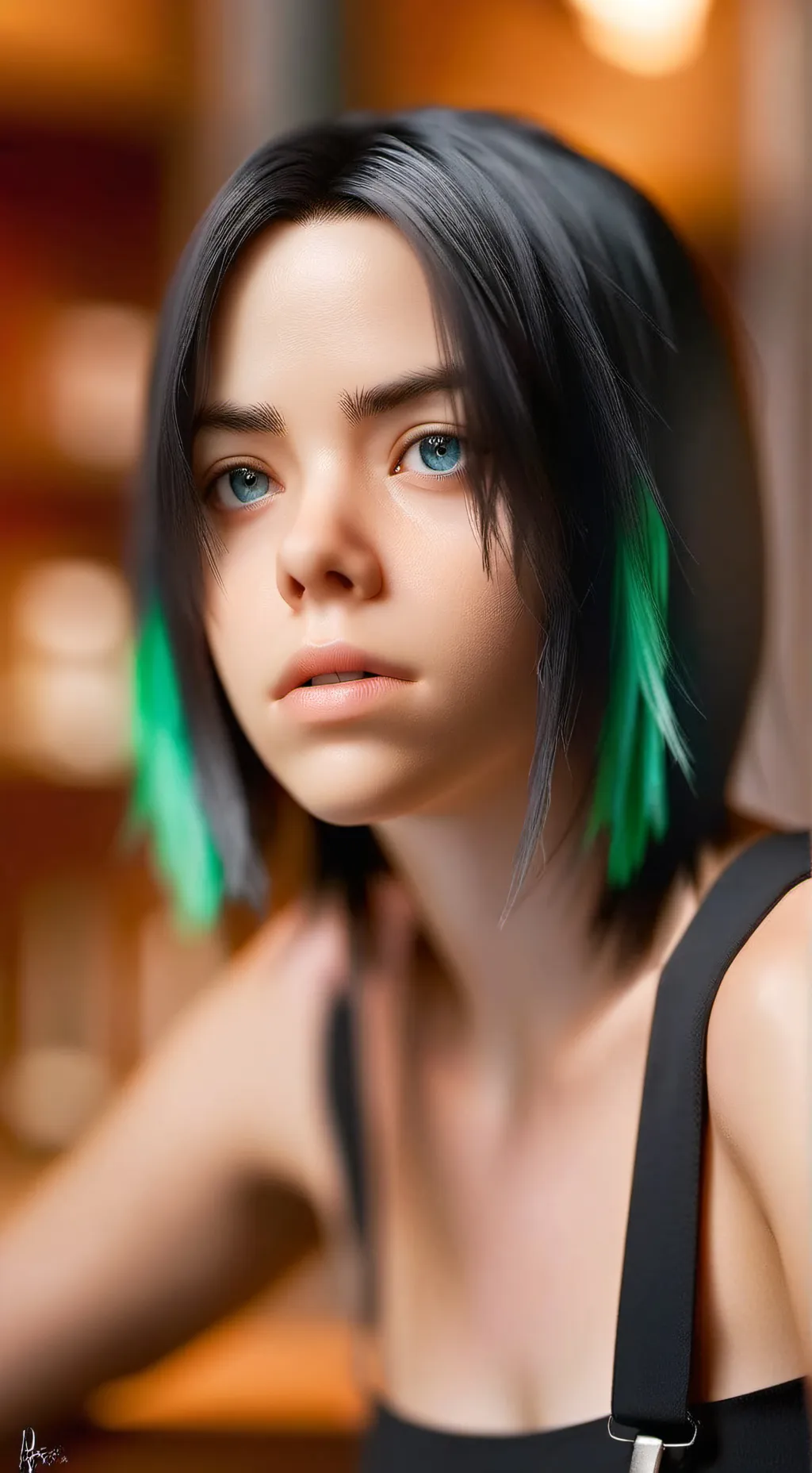 ai character: Billie illish  background