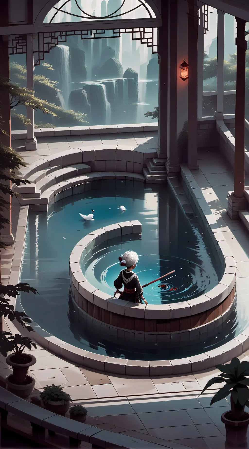 ai character: Pool background