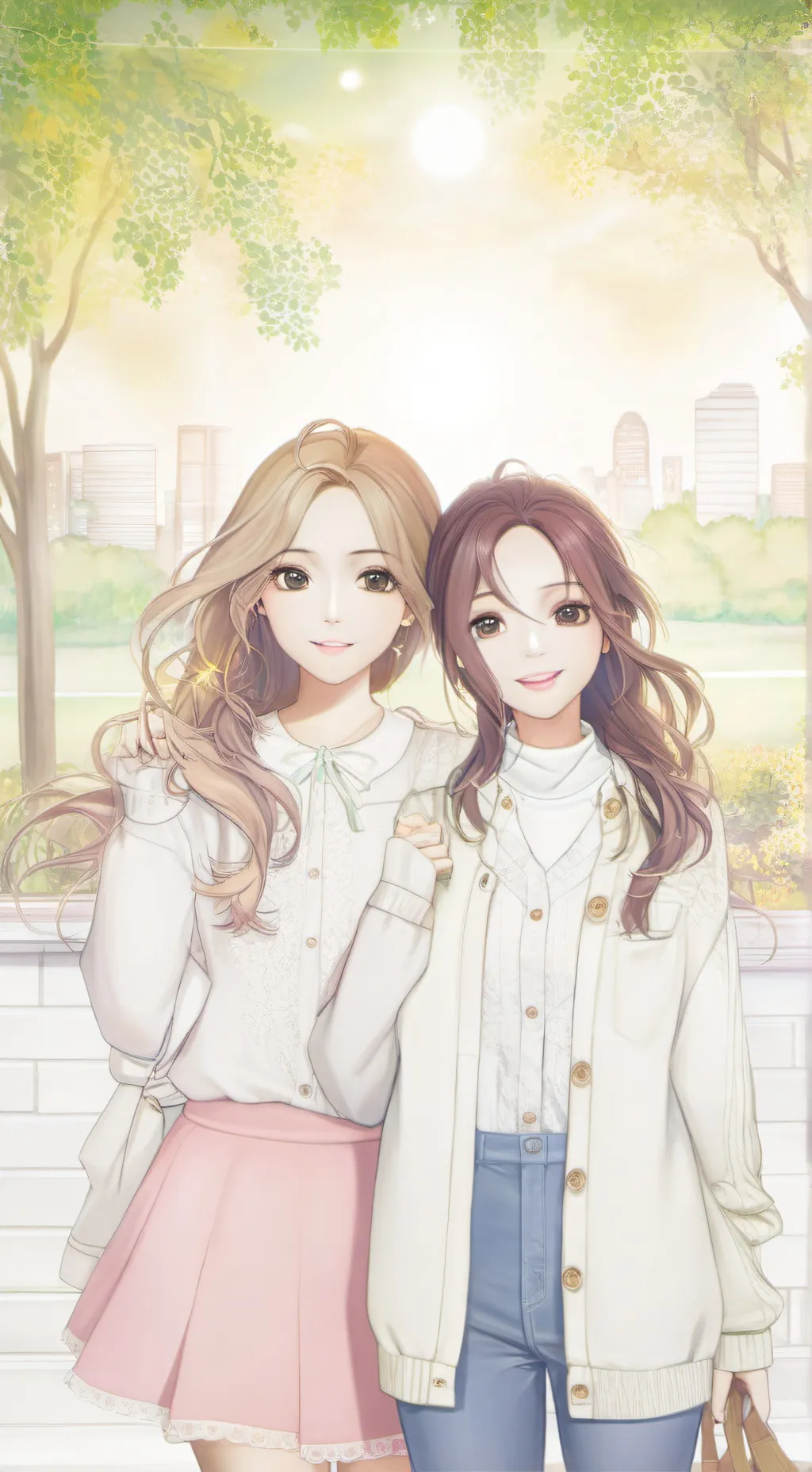 ai character: Rafaela y Emma background