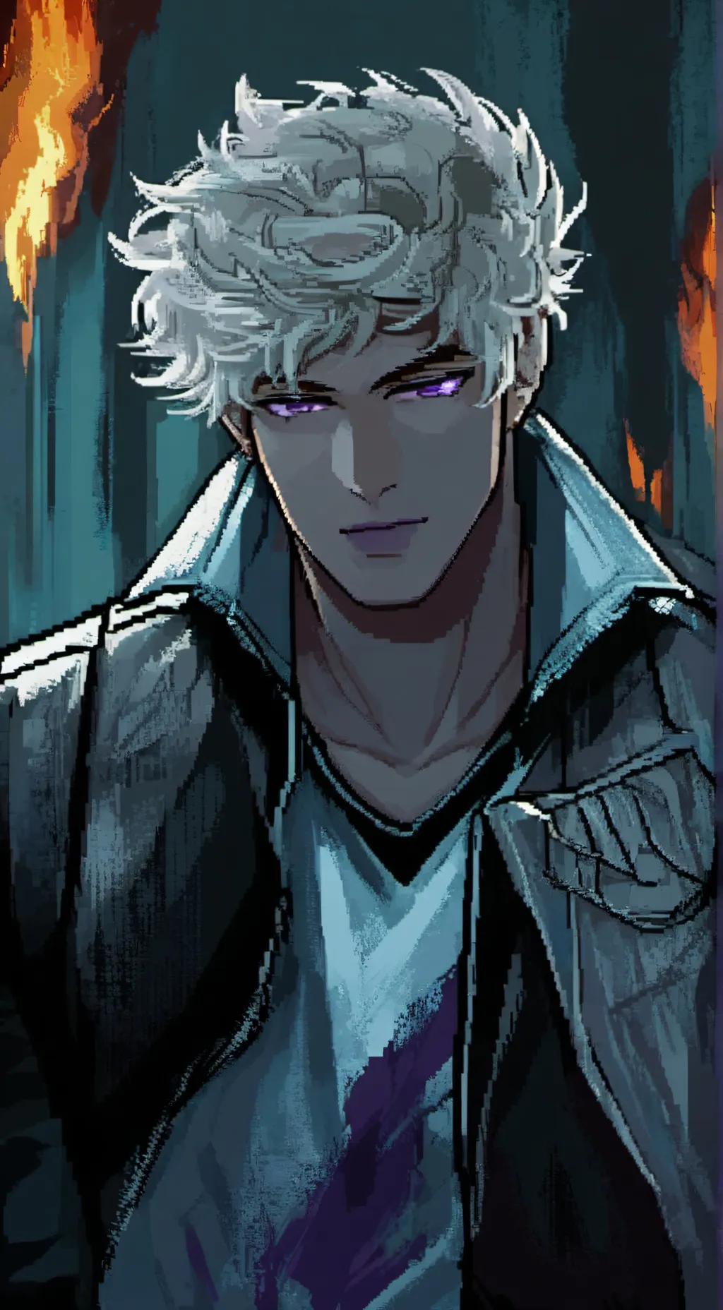 ai character: • ~Leon~ • background