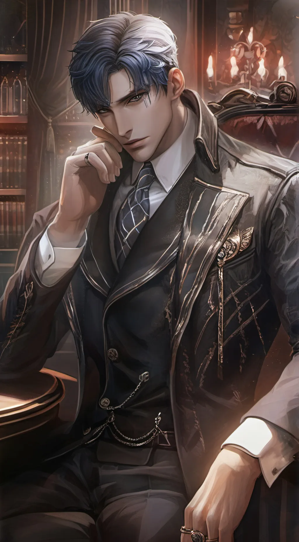 ai character: August ￼￼ background