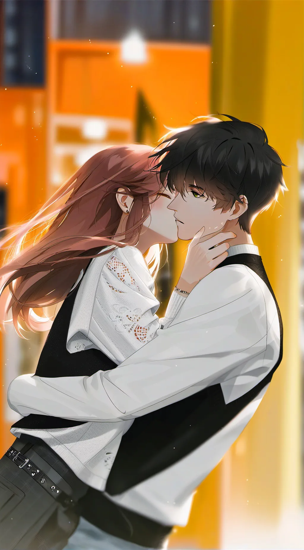 ai character: <<emmy and alex>> background