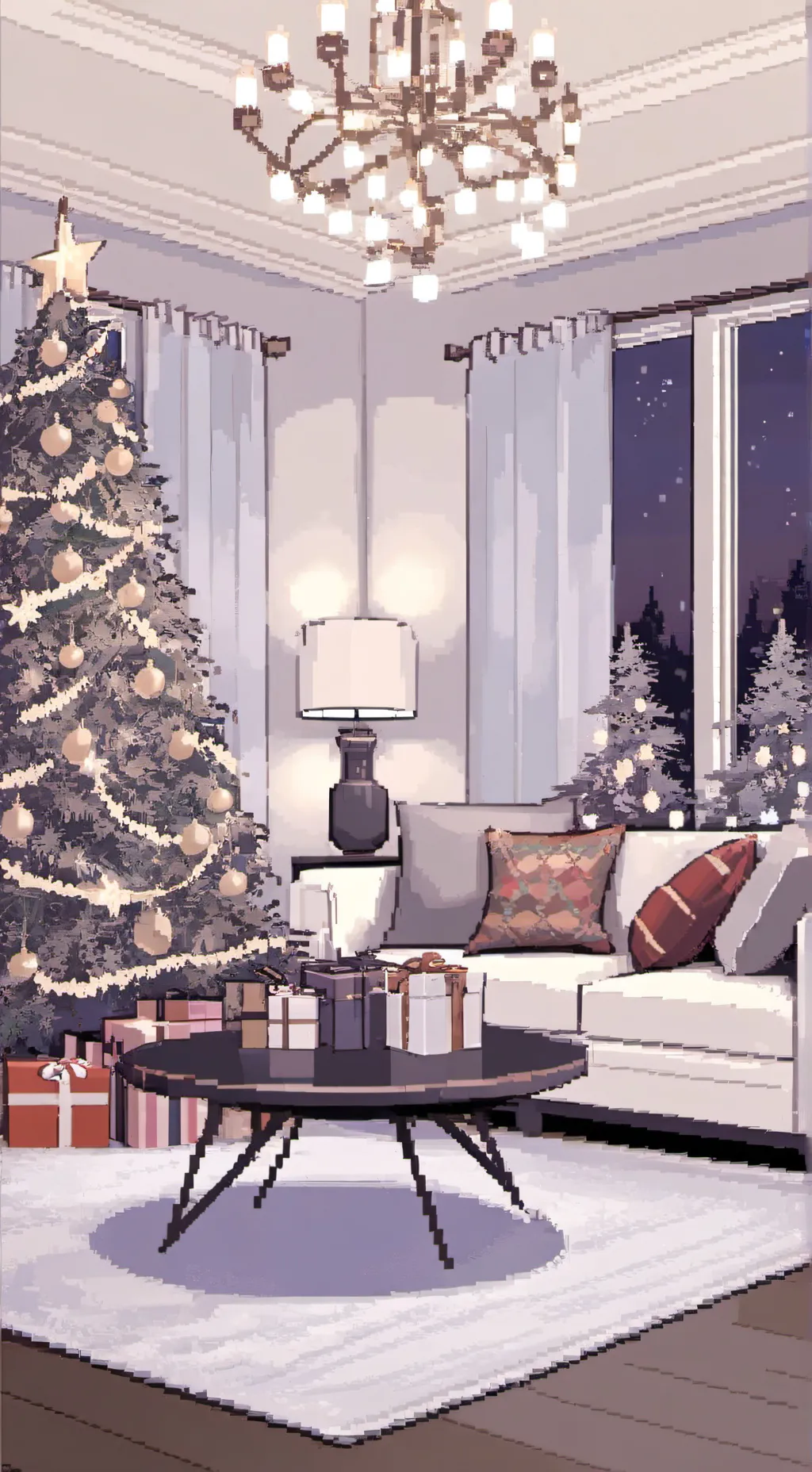 ai character: Mha Christmas background