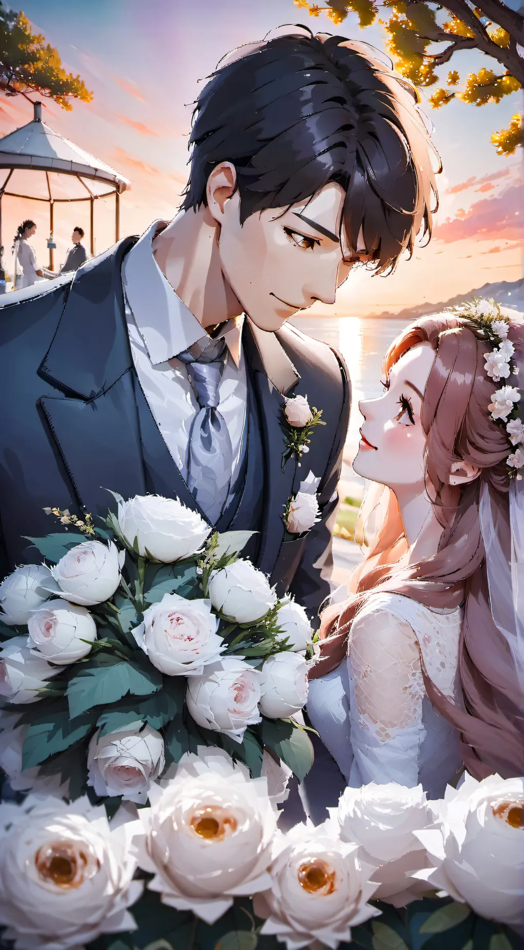 ai character: Mha  wedding background