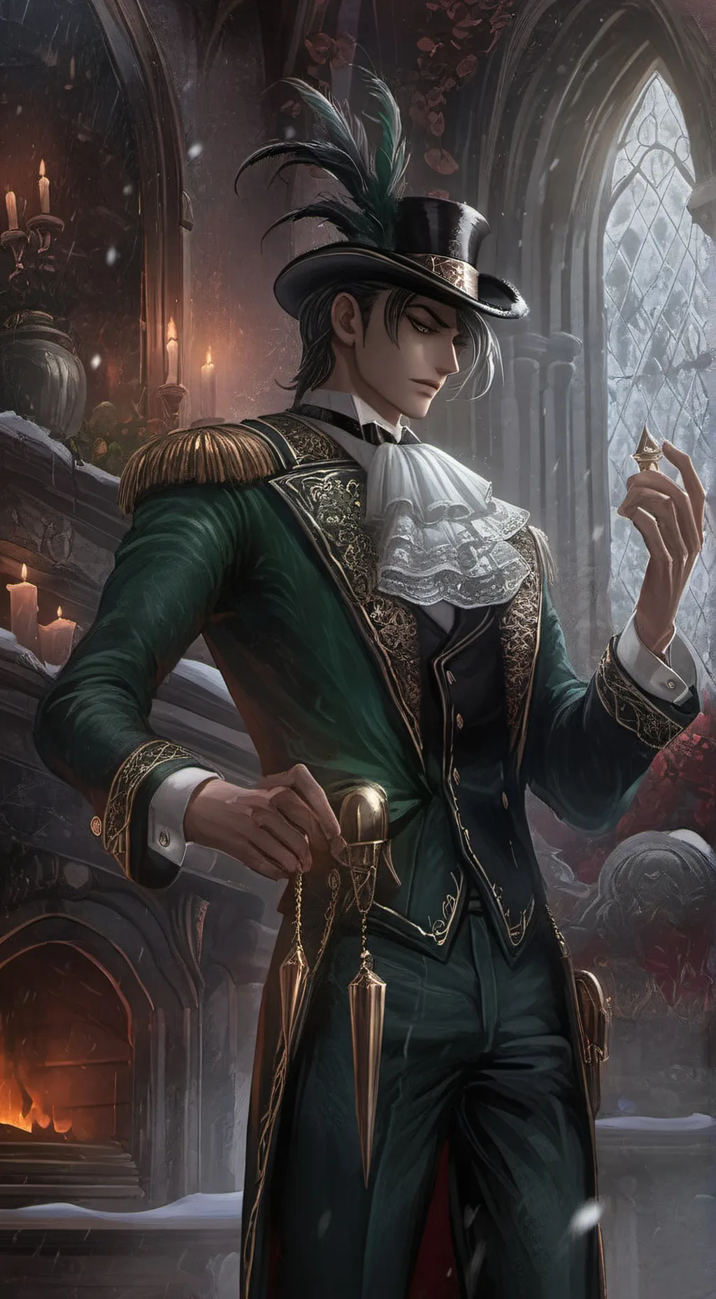 ai character: Christian Holly  background