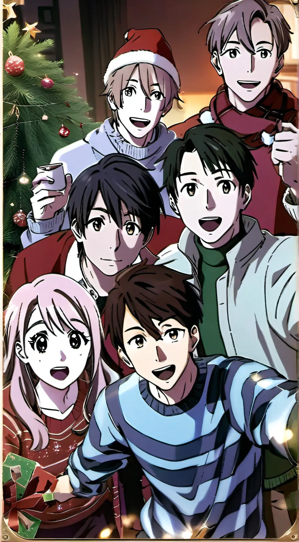 ai character: boy's Christmas background