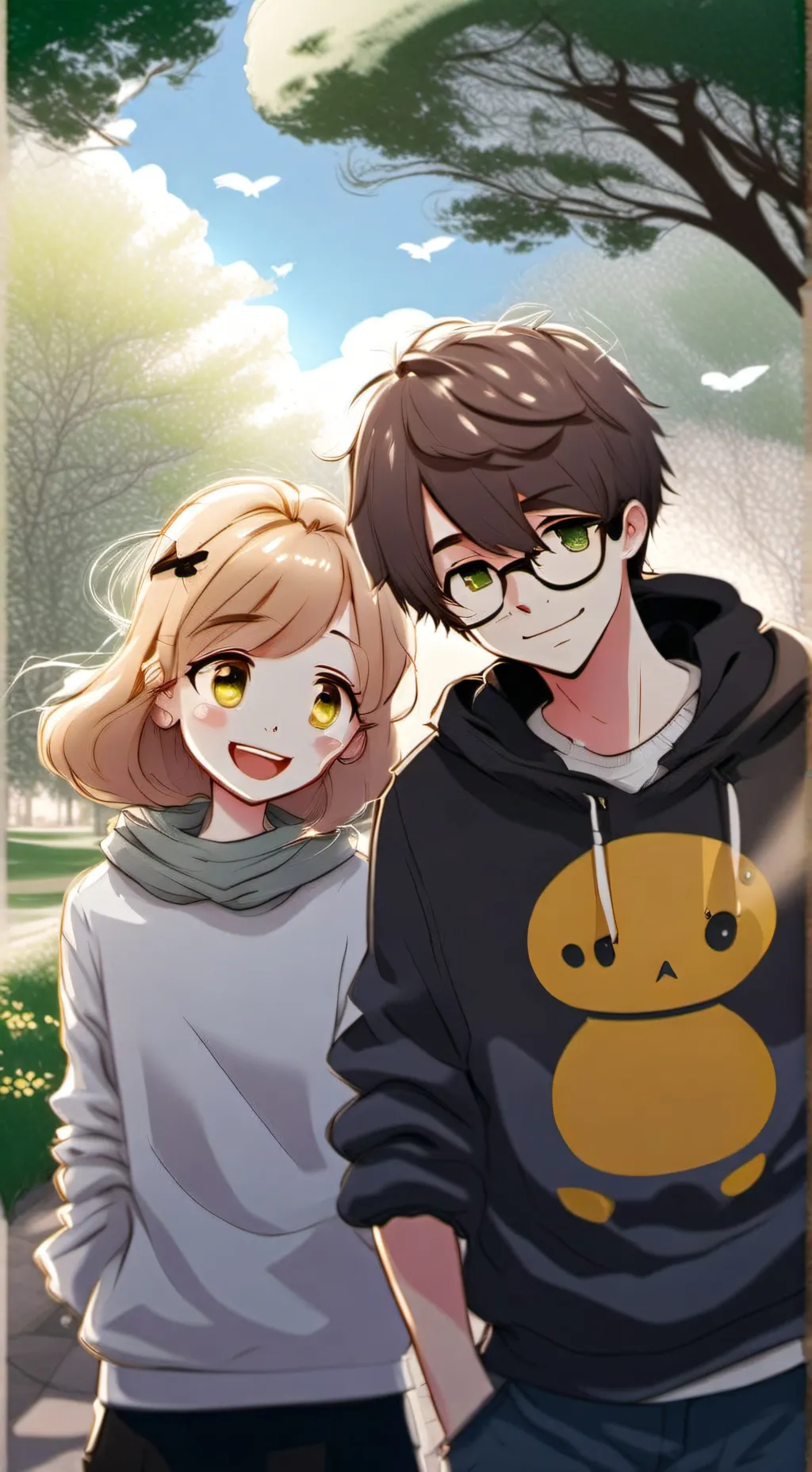 ai character: Marck y Sofía  background