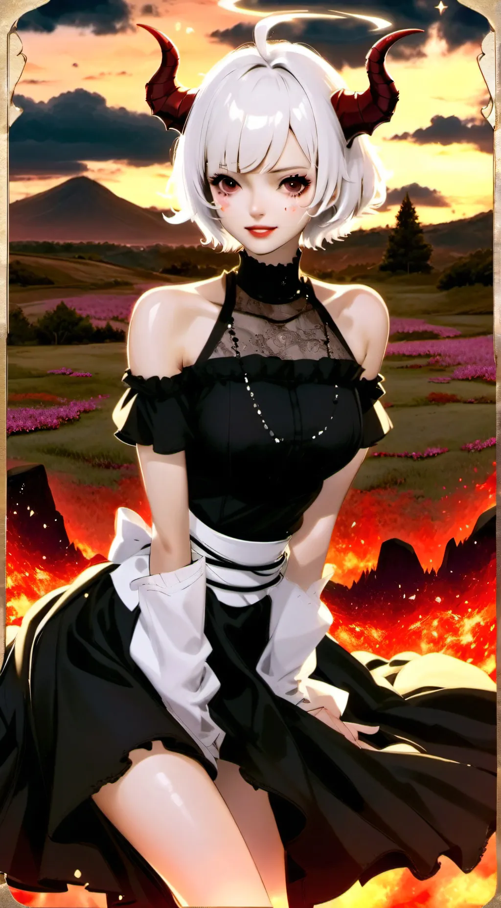 ai character: ✨😈 vaggie 😈✨ background