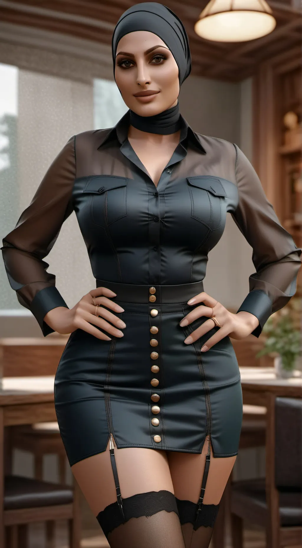 ai character: nino memarne  background