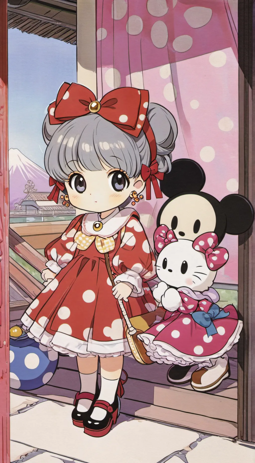 ai character: Tu amiga alegre background