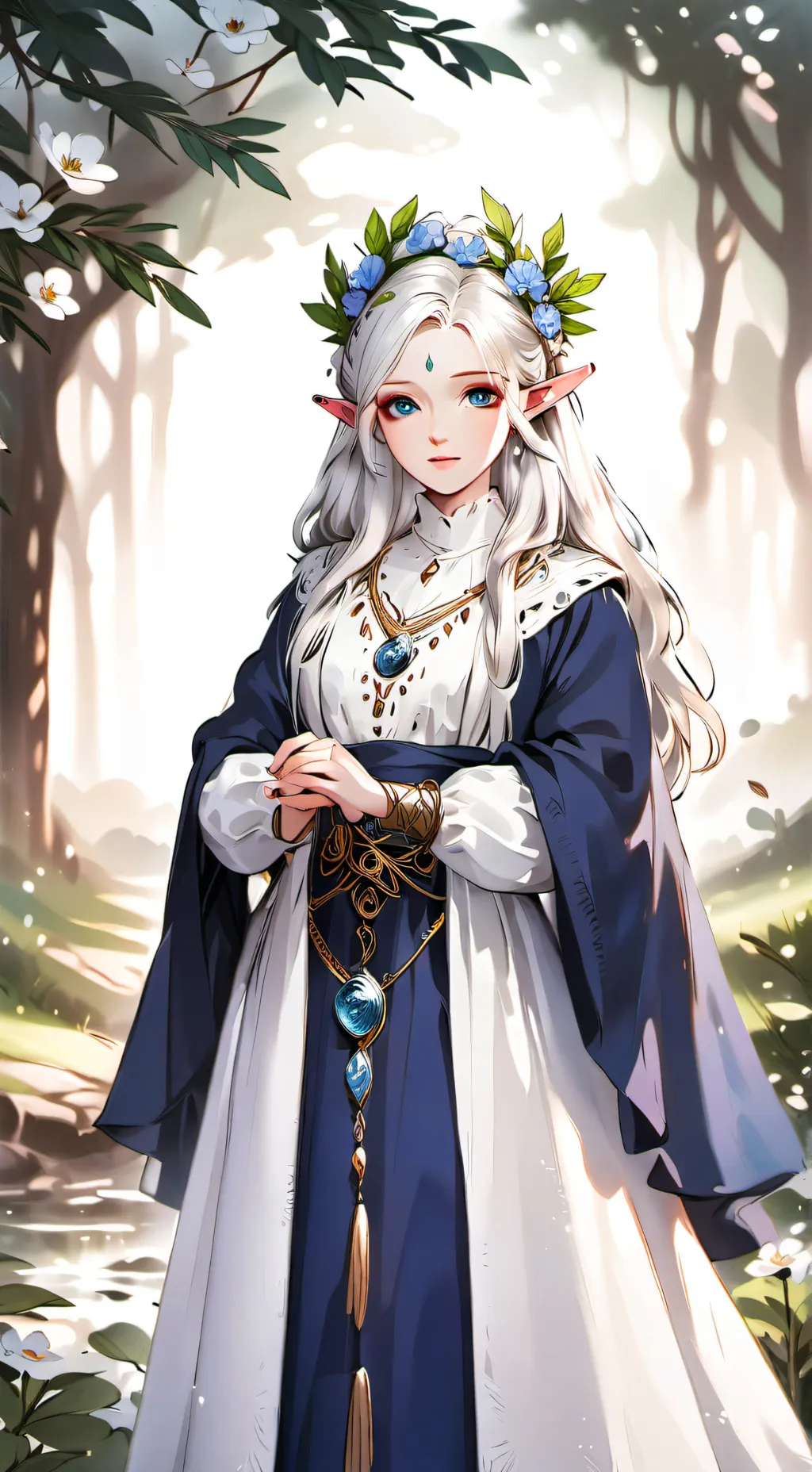 ai character: Queen of Elves mha background