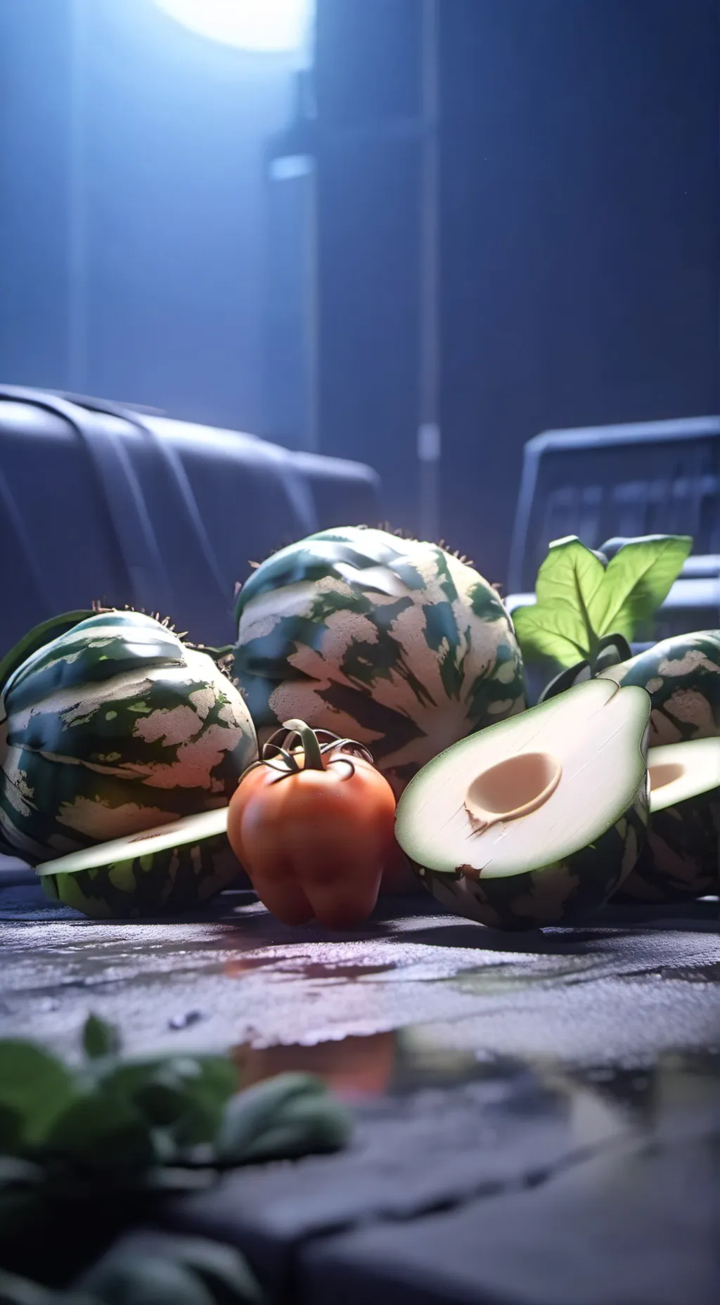ai character: Fruit and vegtable background