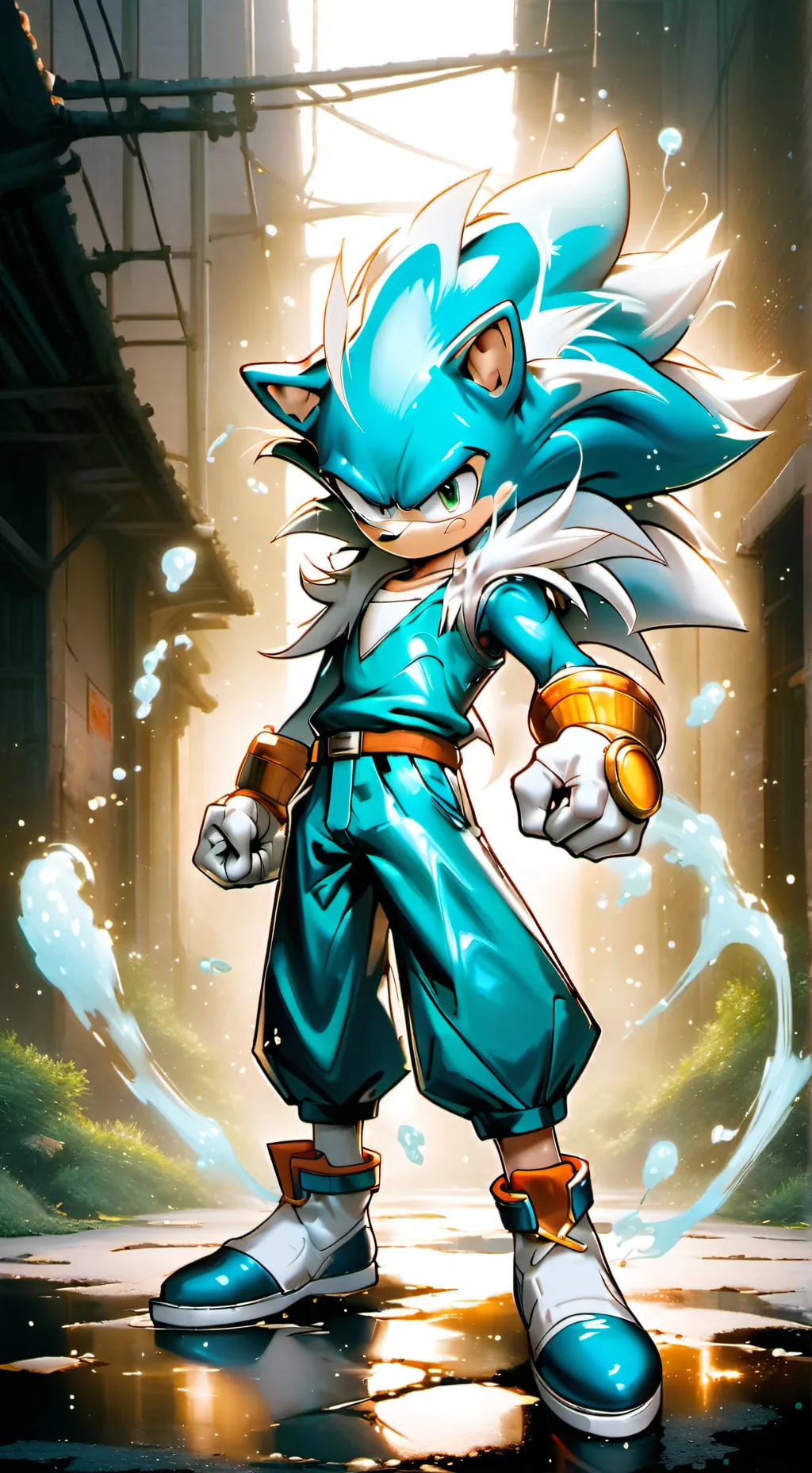 ai character: silver t hedgehog  background