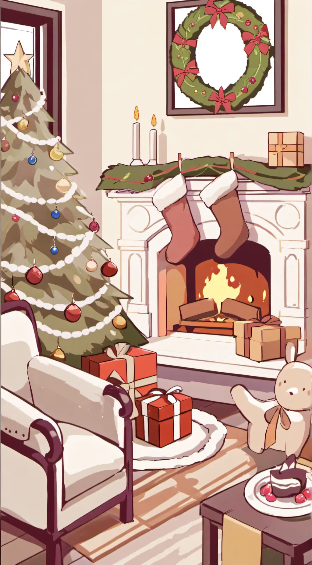 ai character: Christmas KNY background