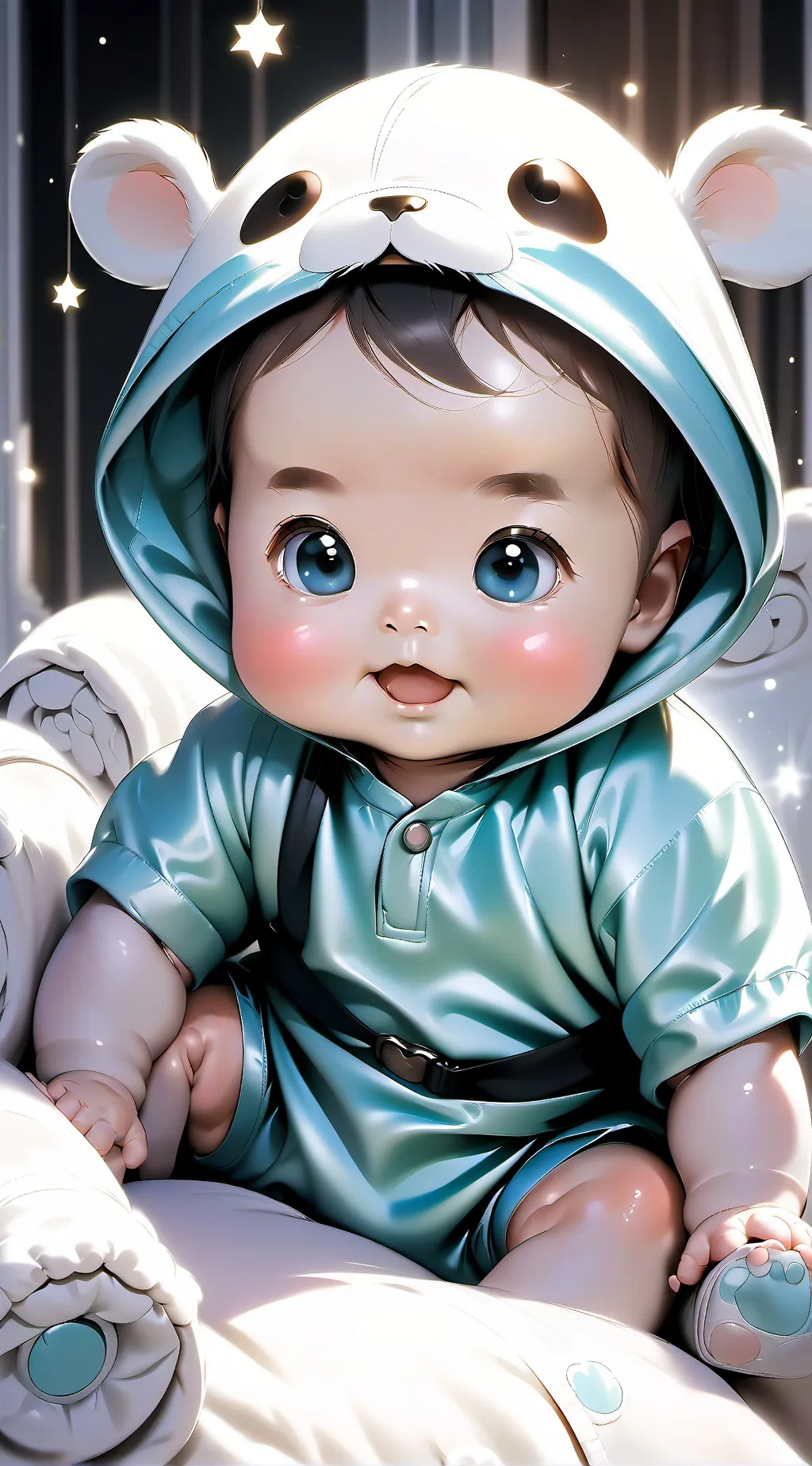 ai character: Ugly baby  background