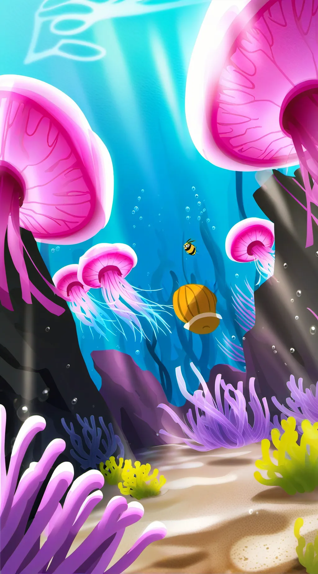 ai character: Jellyfish fields background