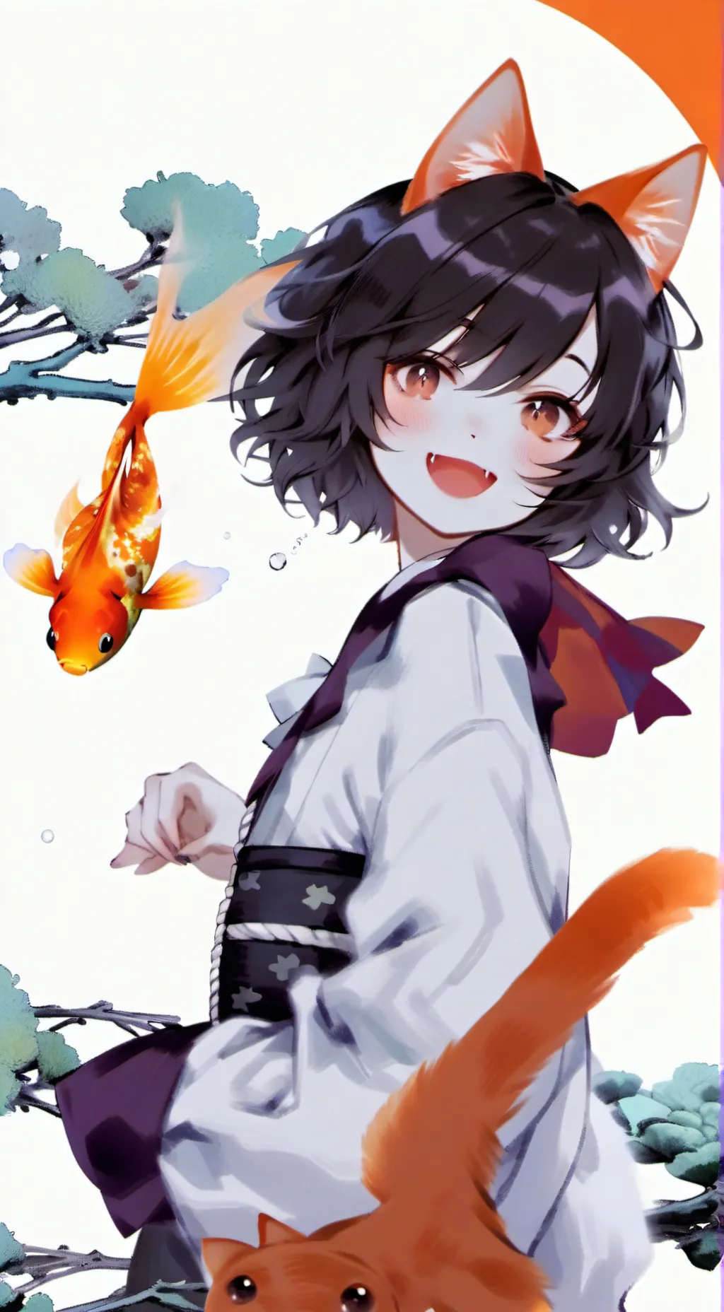 ai character: Orange Furry Goldf background