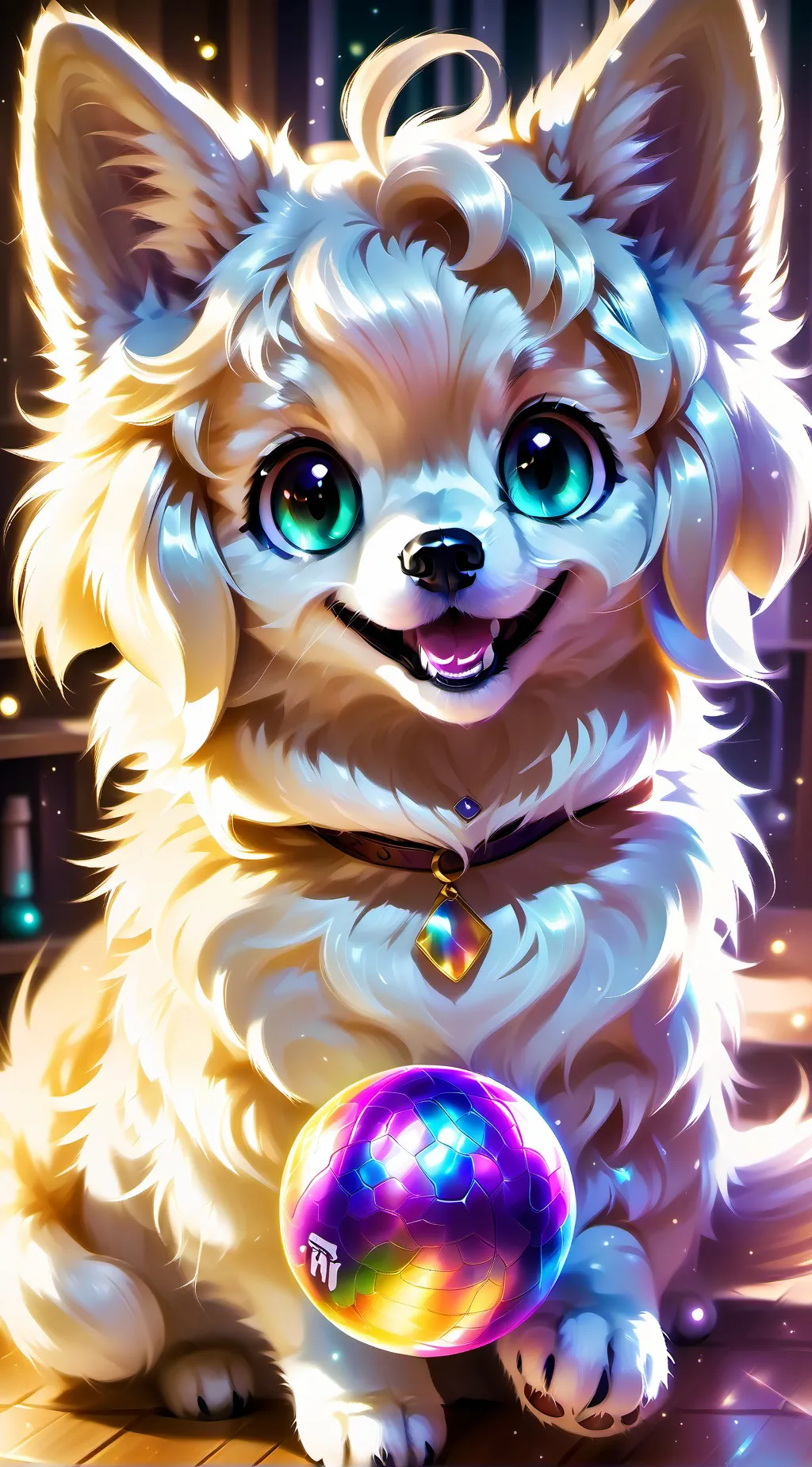 ai character: Golden Fetch Furry Spirit background