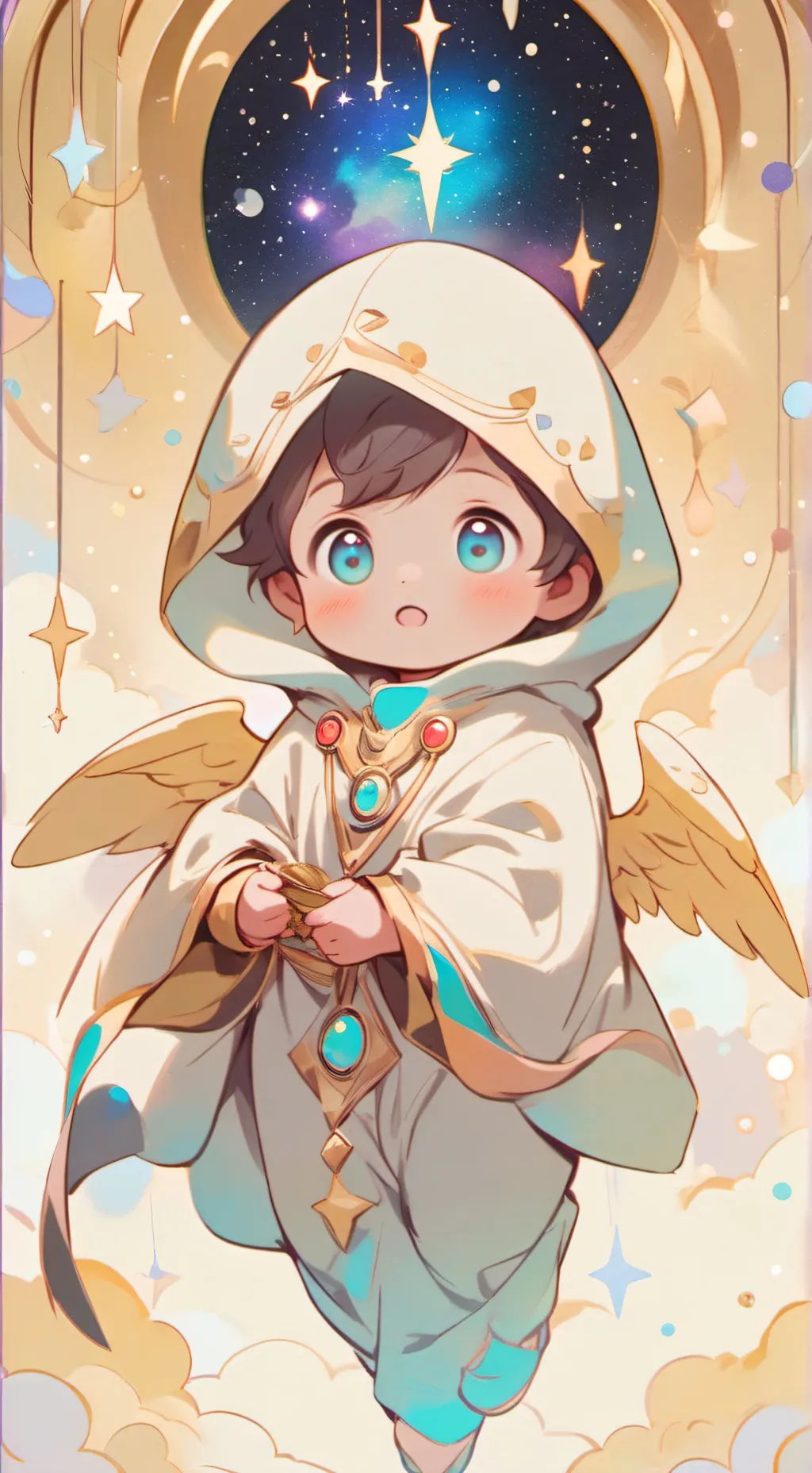 ai character: Baby demigod  background