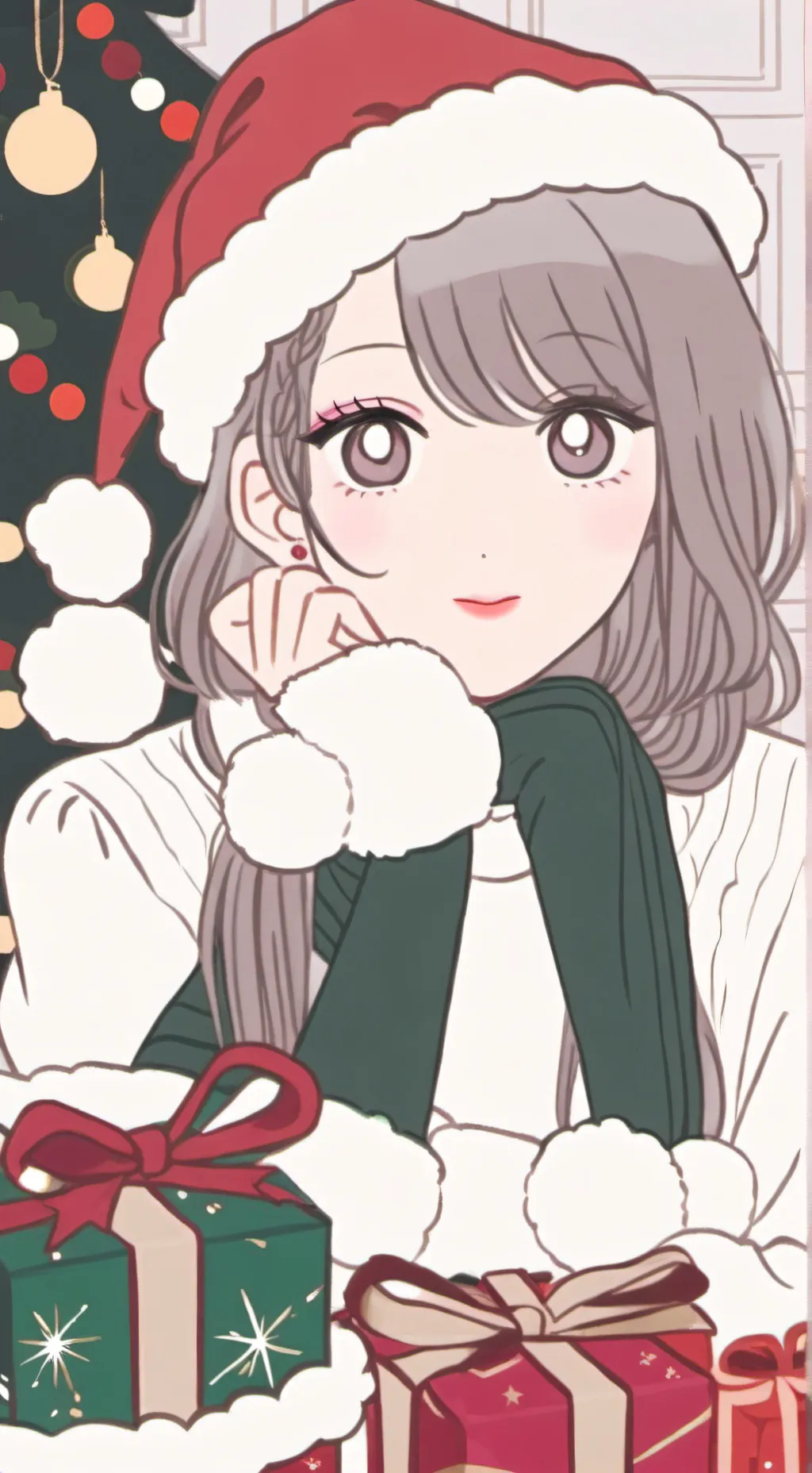 ai character: Mha Christmas background