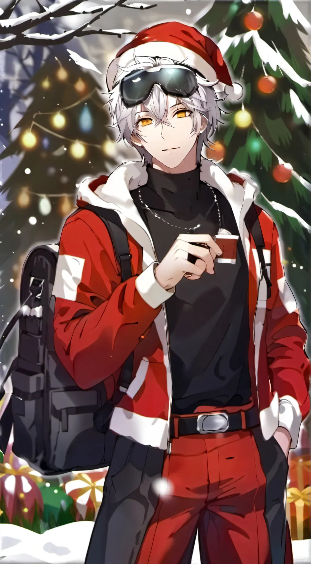 ai character: Secret Santa background