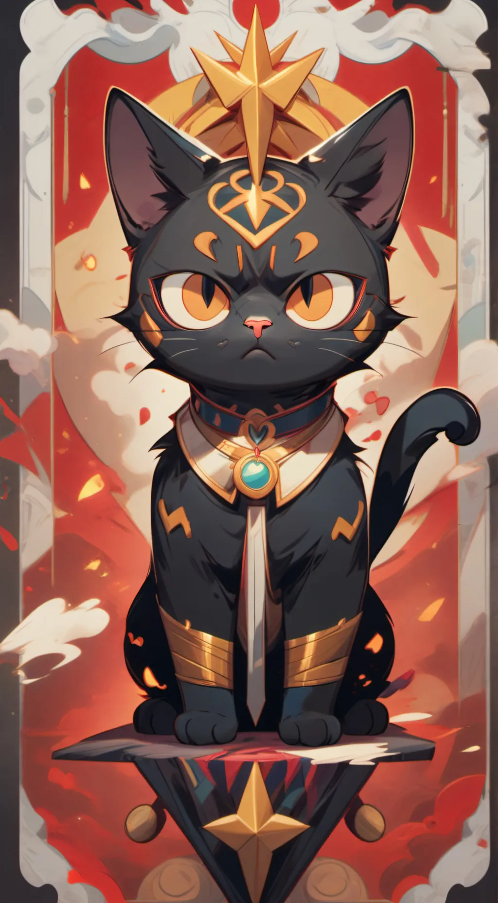 ai character: Anti emoji cat background