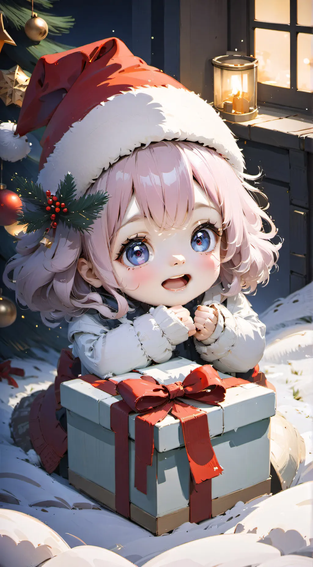 ai character: Present baby 🎁🎄 background