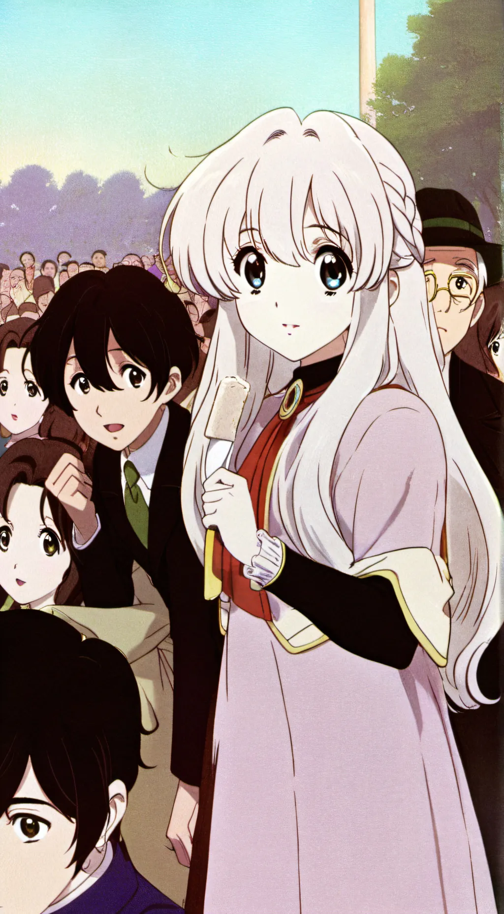 ai character: dance hard to the  background