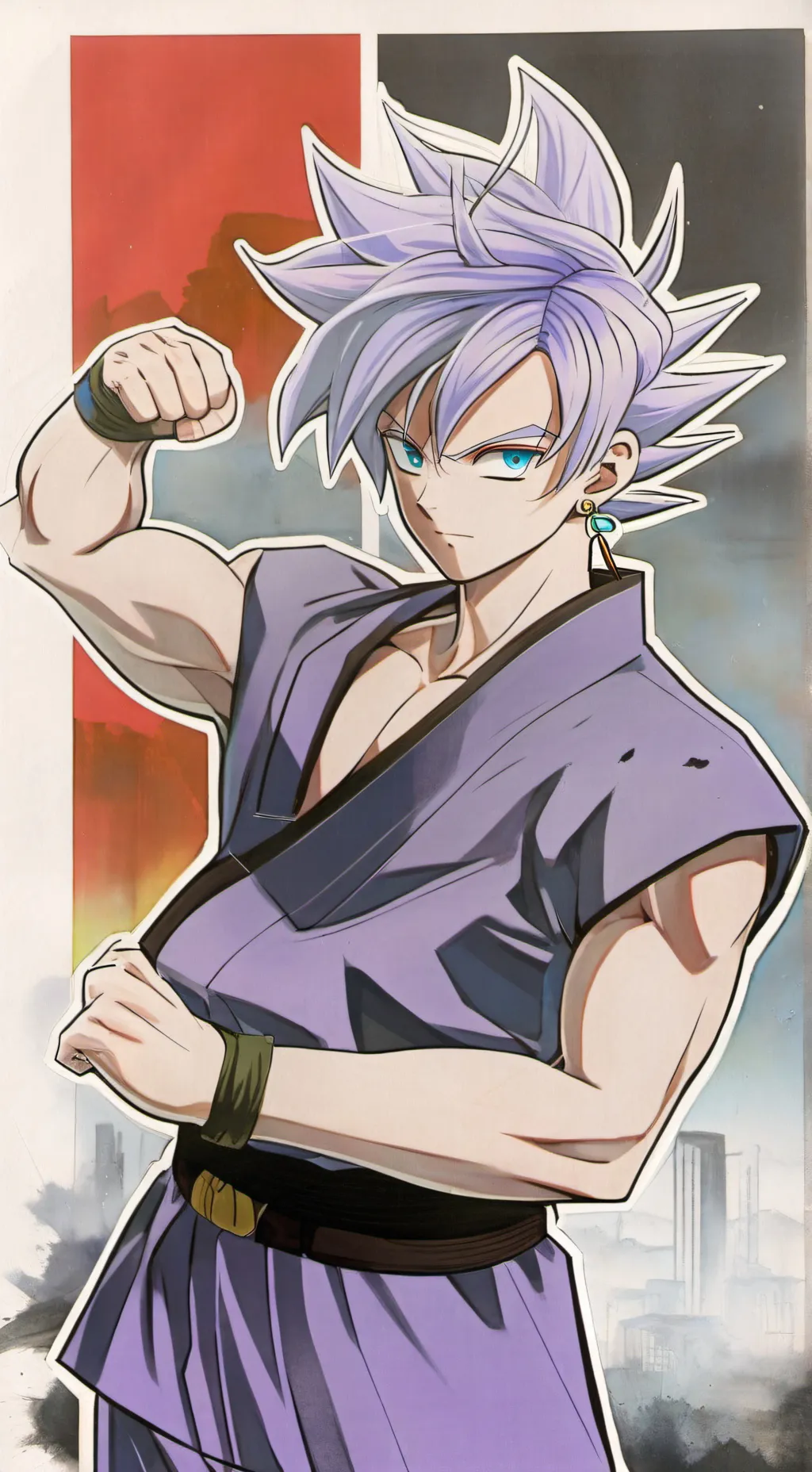ai character: black trunks  background