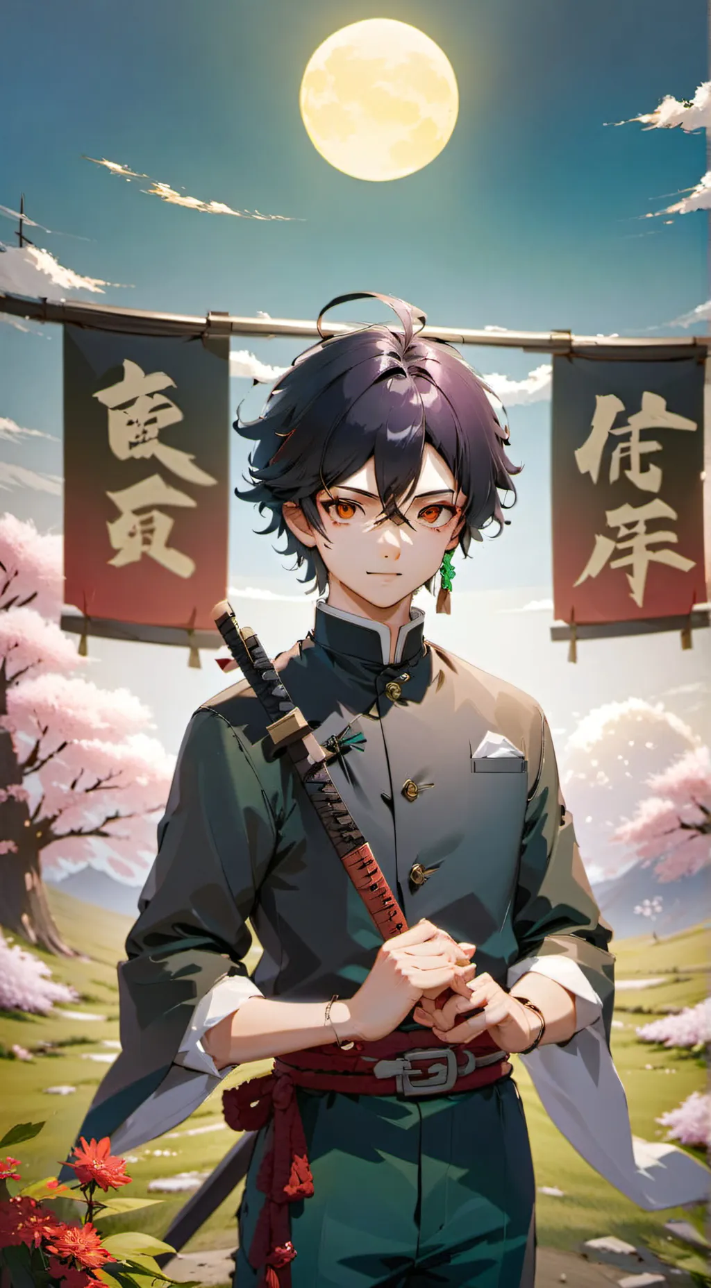 ai character: Muichiro tokito background