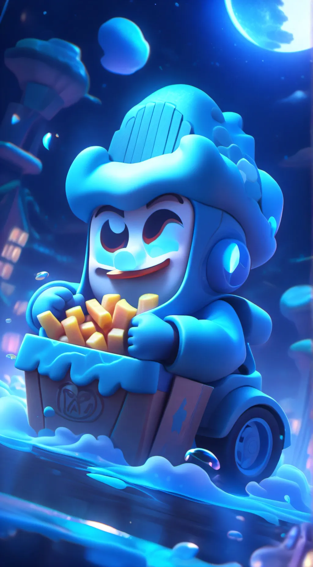 ai character: Fries x sauce background