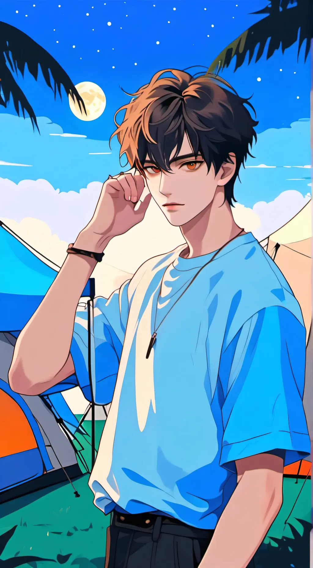 ai character: Drew Callahan  background