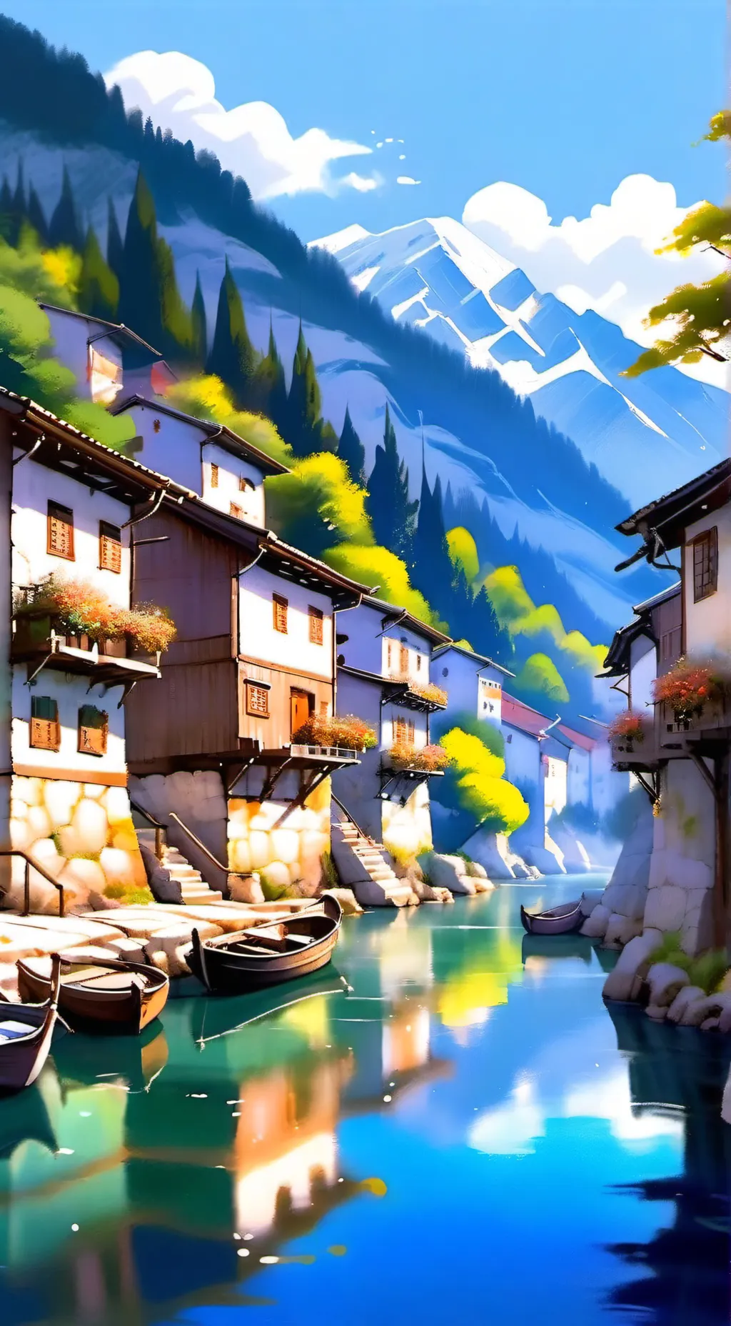 ai character: Cyan town background