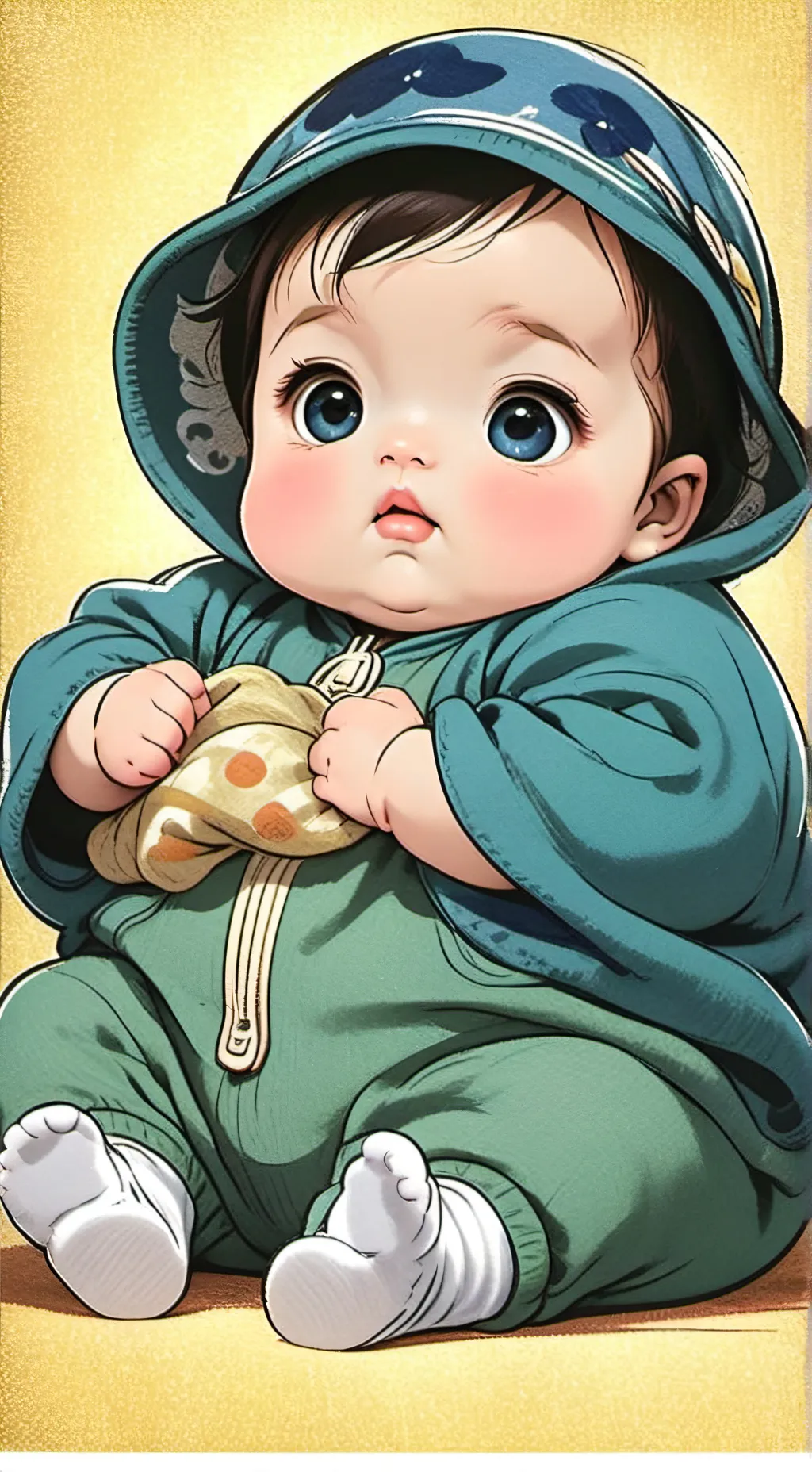 ai character: Baby caca background