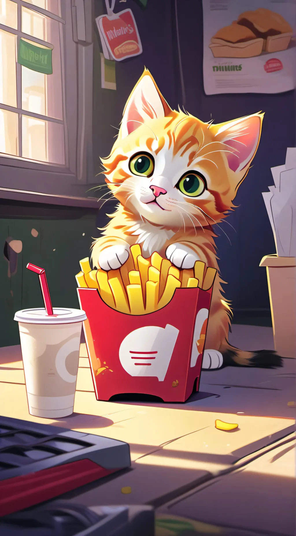 ai character: annoying kitten background