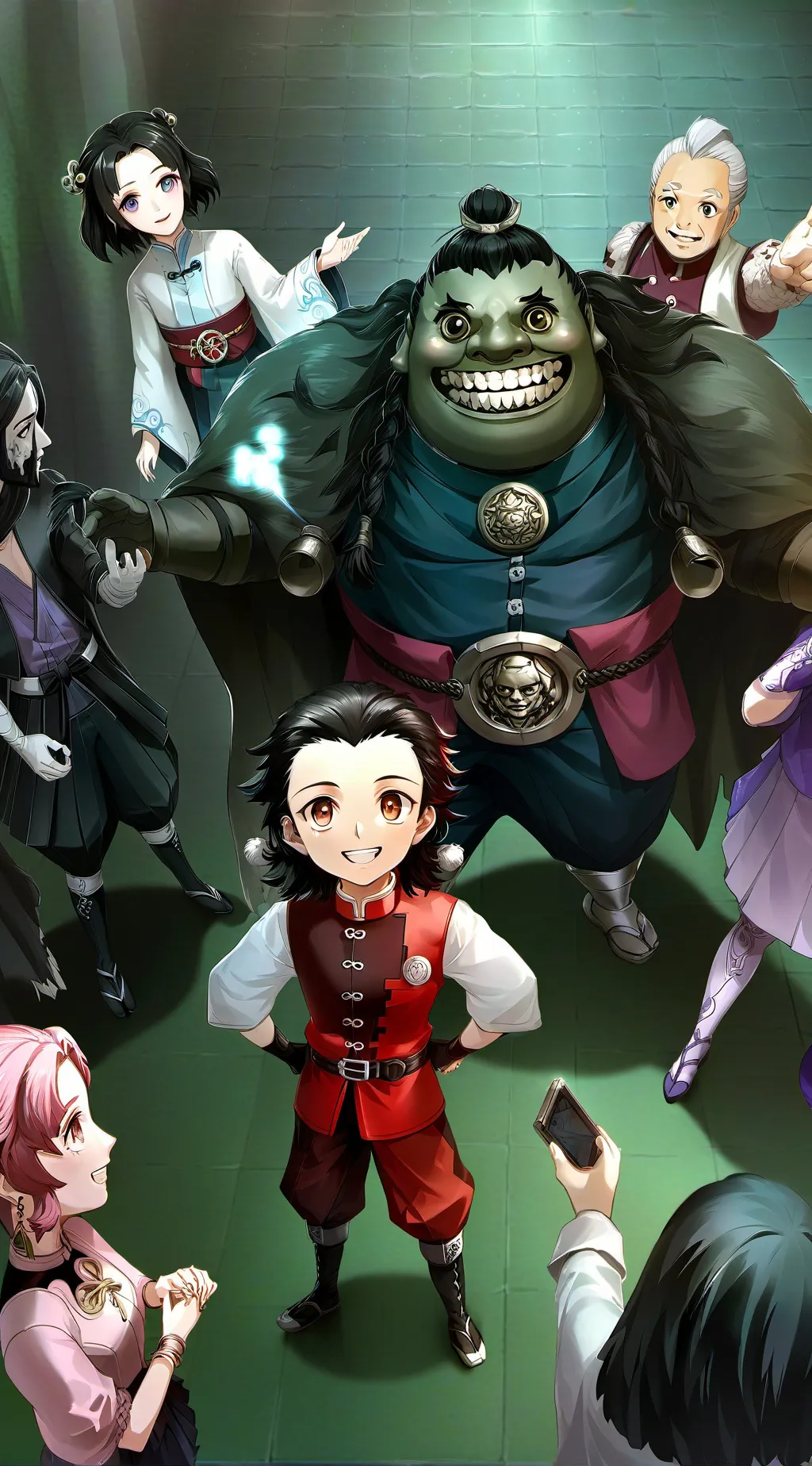 ai character: Kny meets fans background