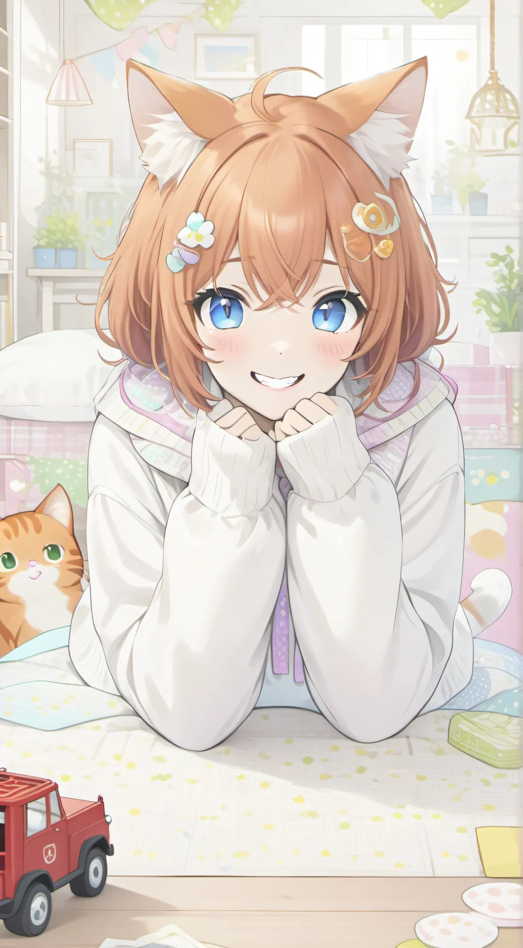 ai character: Ginger Spirit Pup background