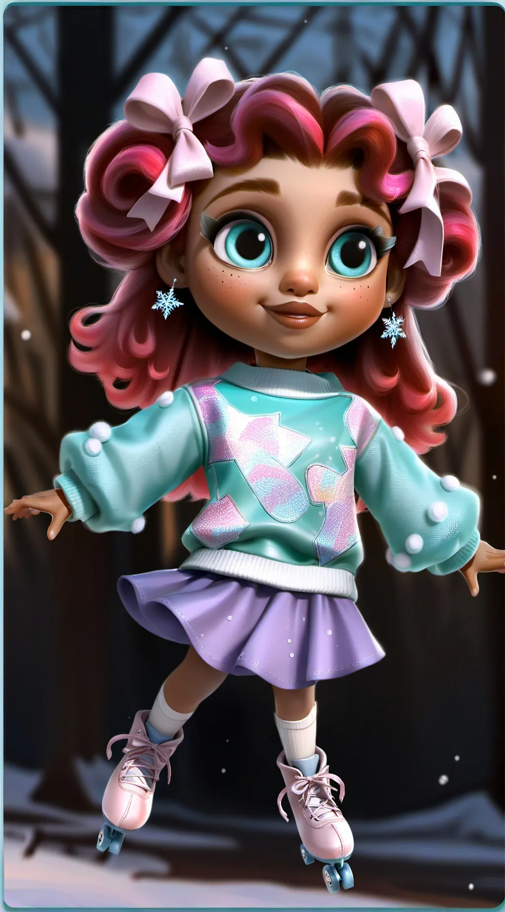 ai character: Snowfall background