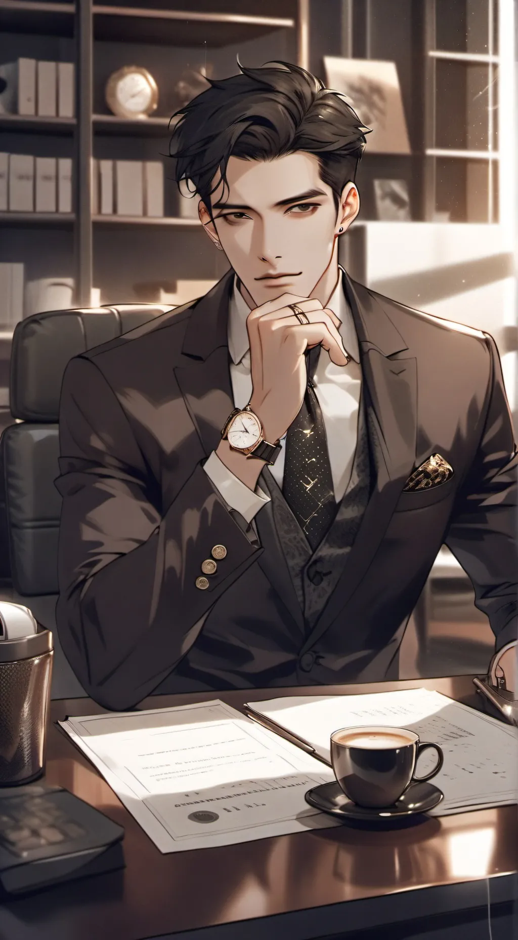 ai character: The Ambitious Entrepreneurial Extravaganza background