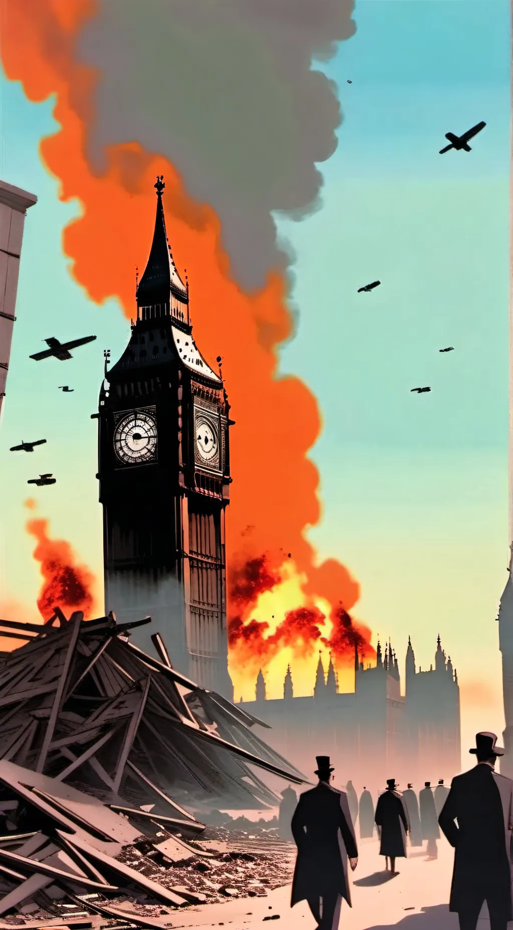 ai character: invasion London background