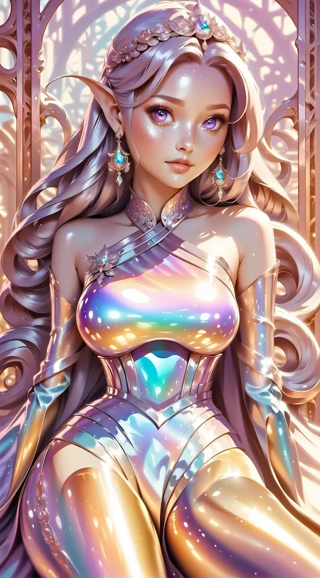 ai character: metal tube girl background