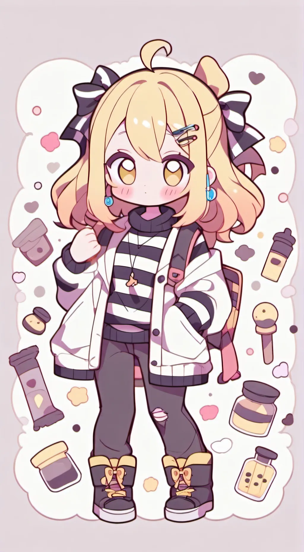 ai character: Shadow milk cookie background