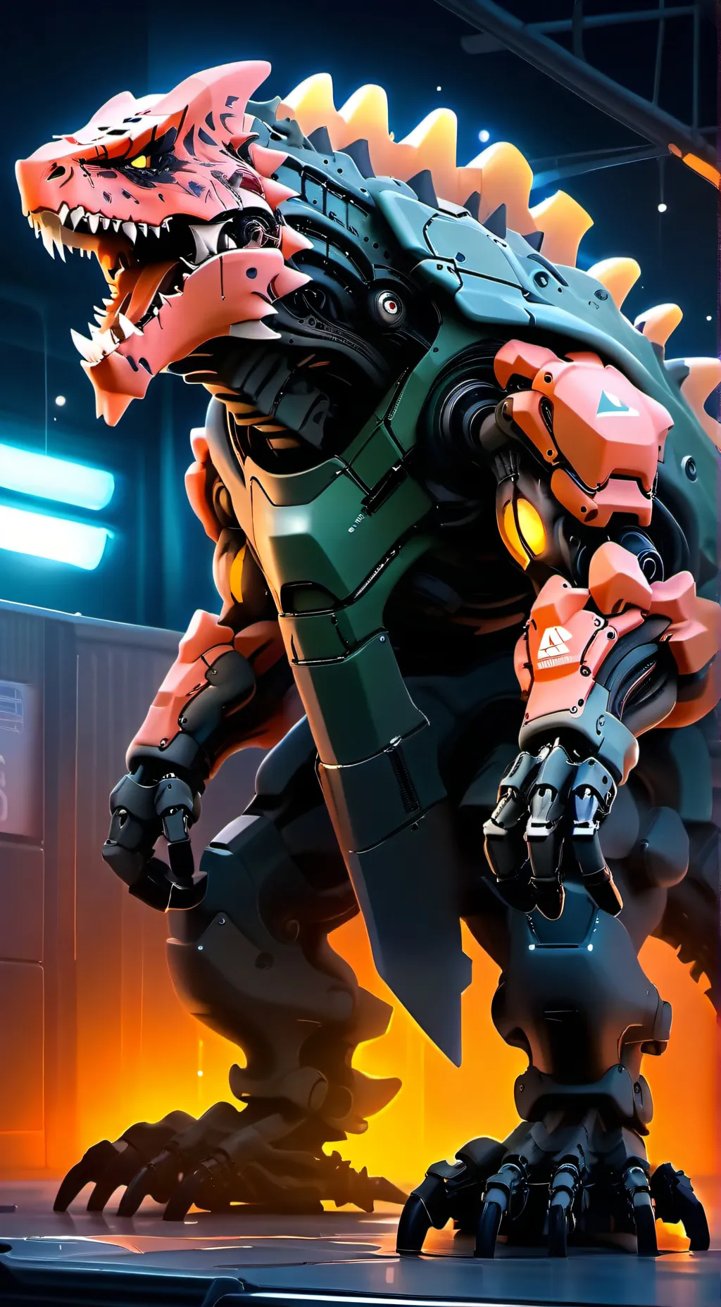 ai character: blazing stone background