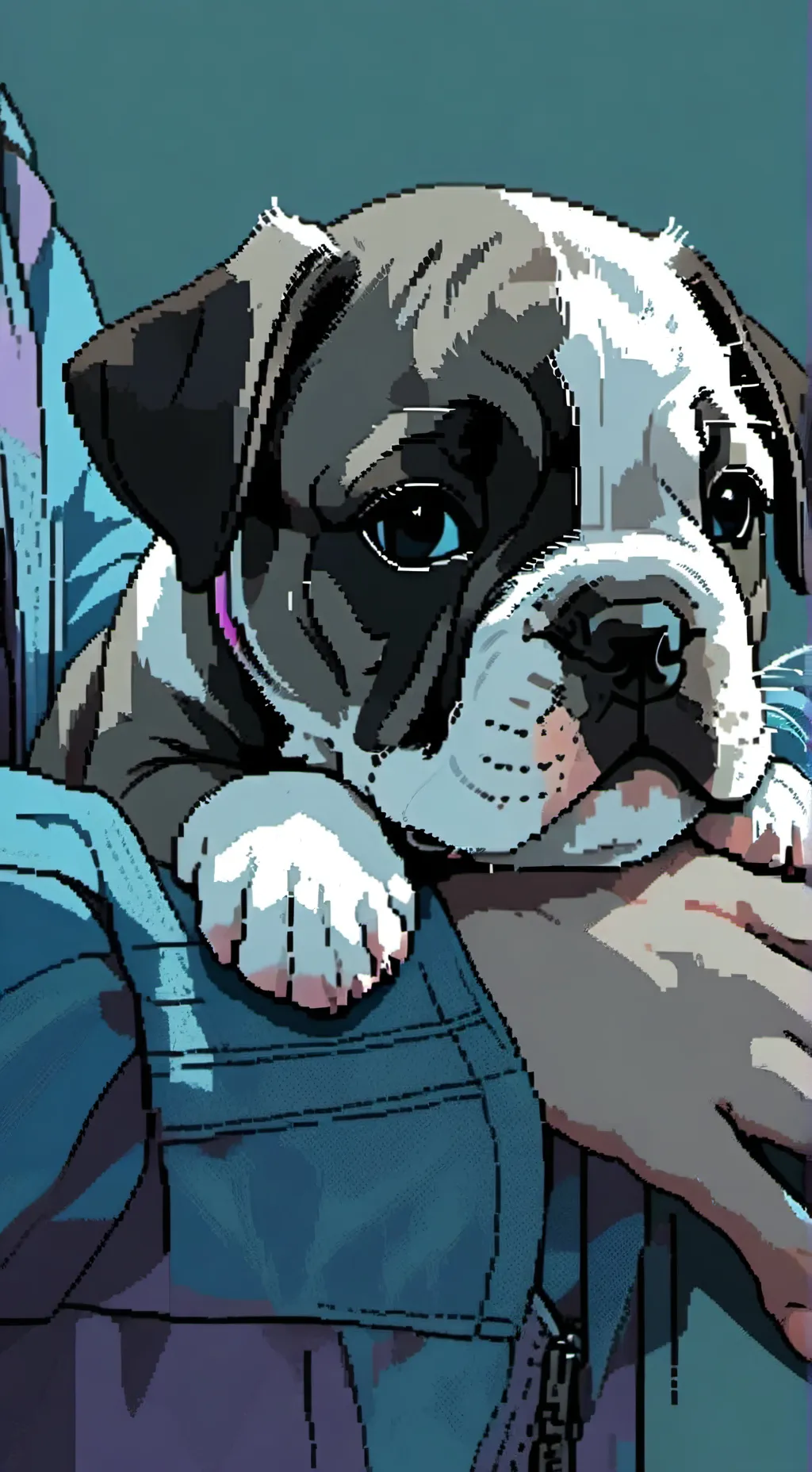 ai character: fat dog background