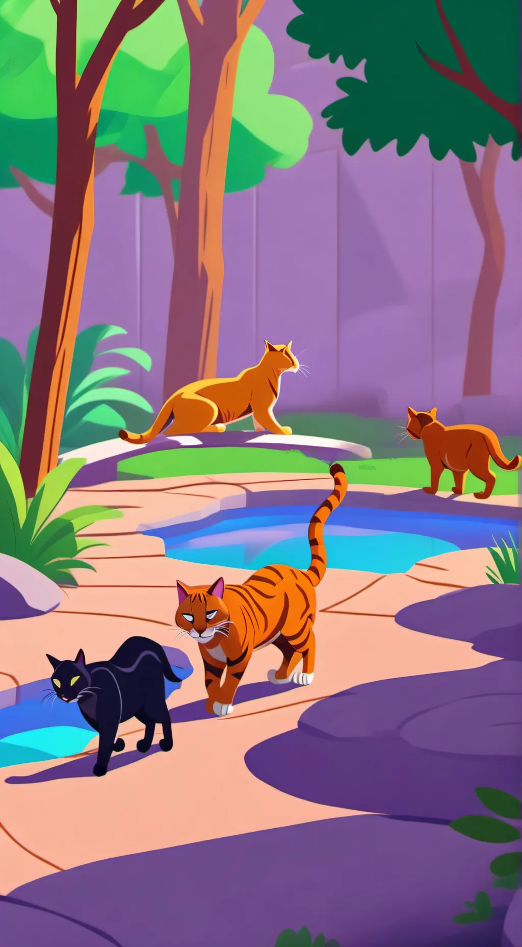 ai character: The Kats/1:forest background