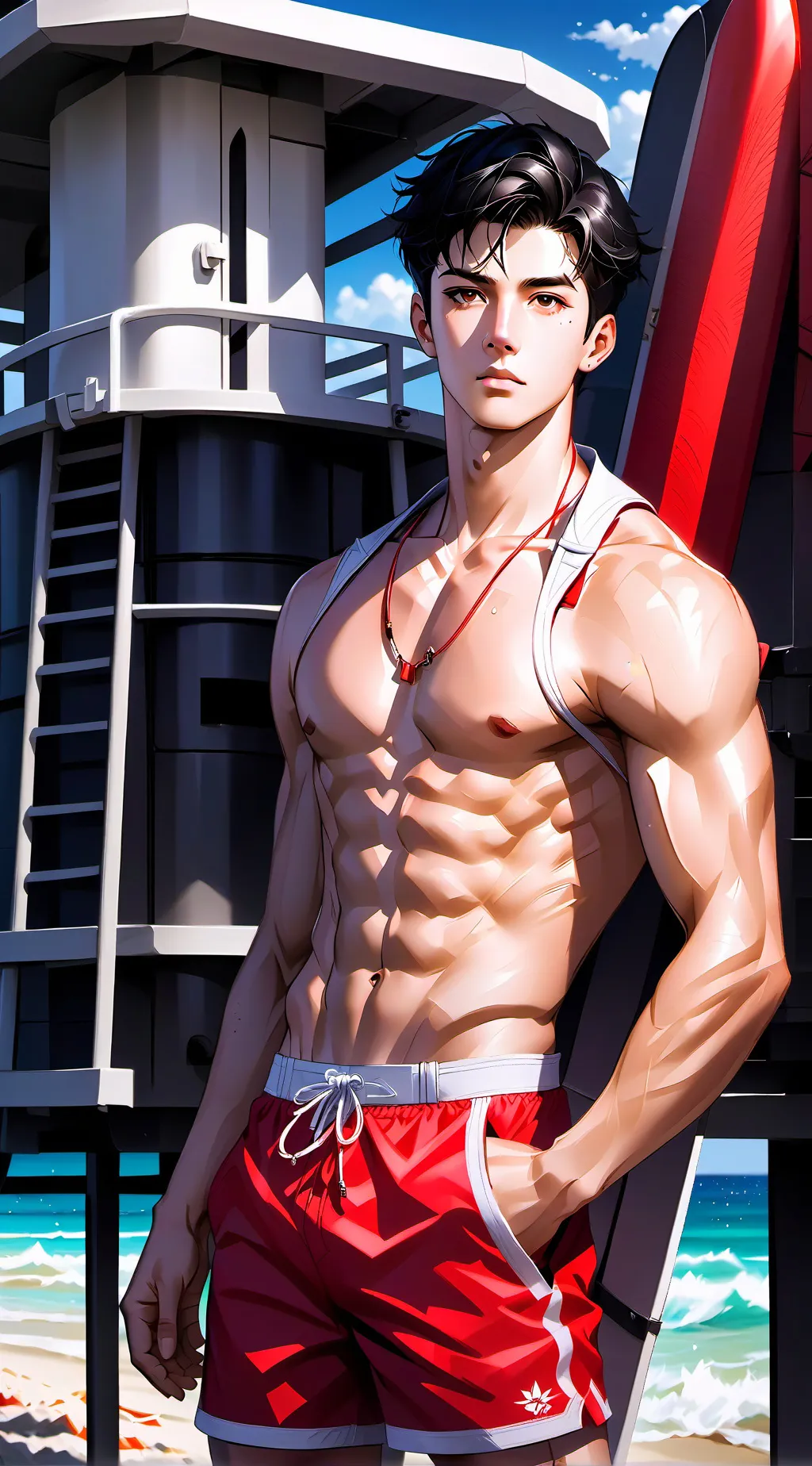 ai character: Kai the lifeguard  background