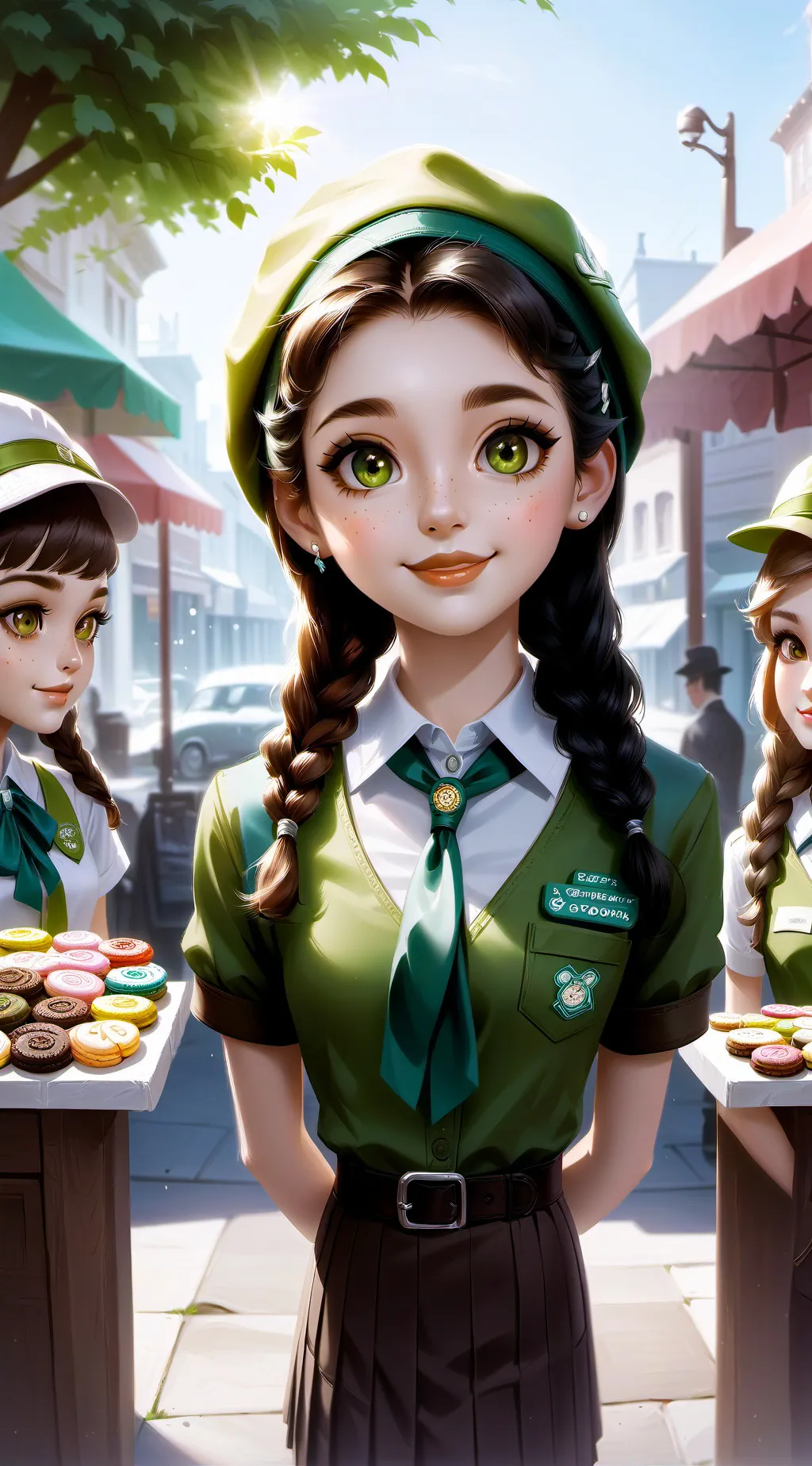 ai character: Girl scouts  background
