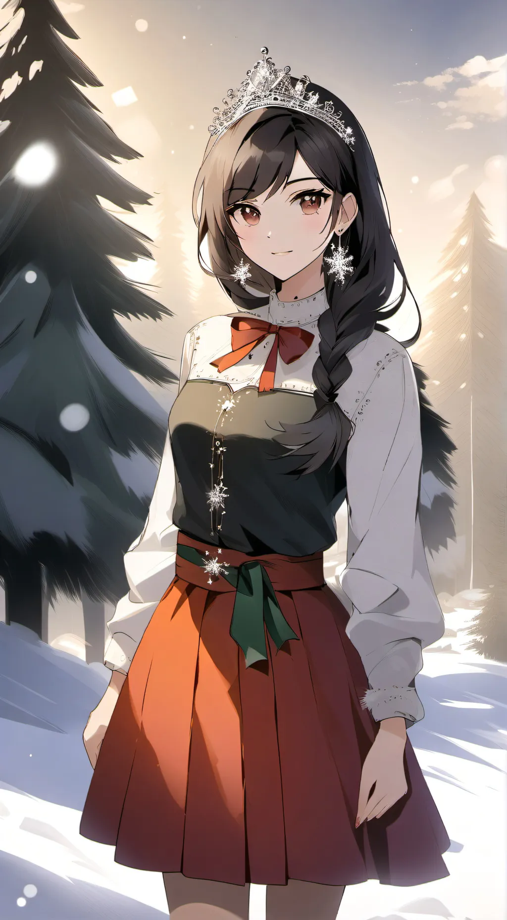 ai character: Zoe navideña background